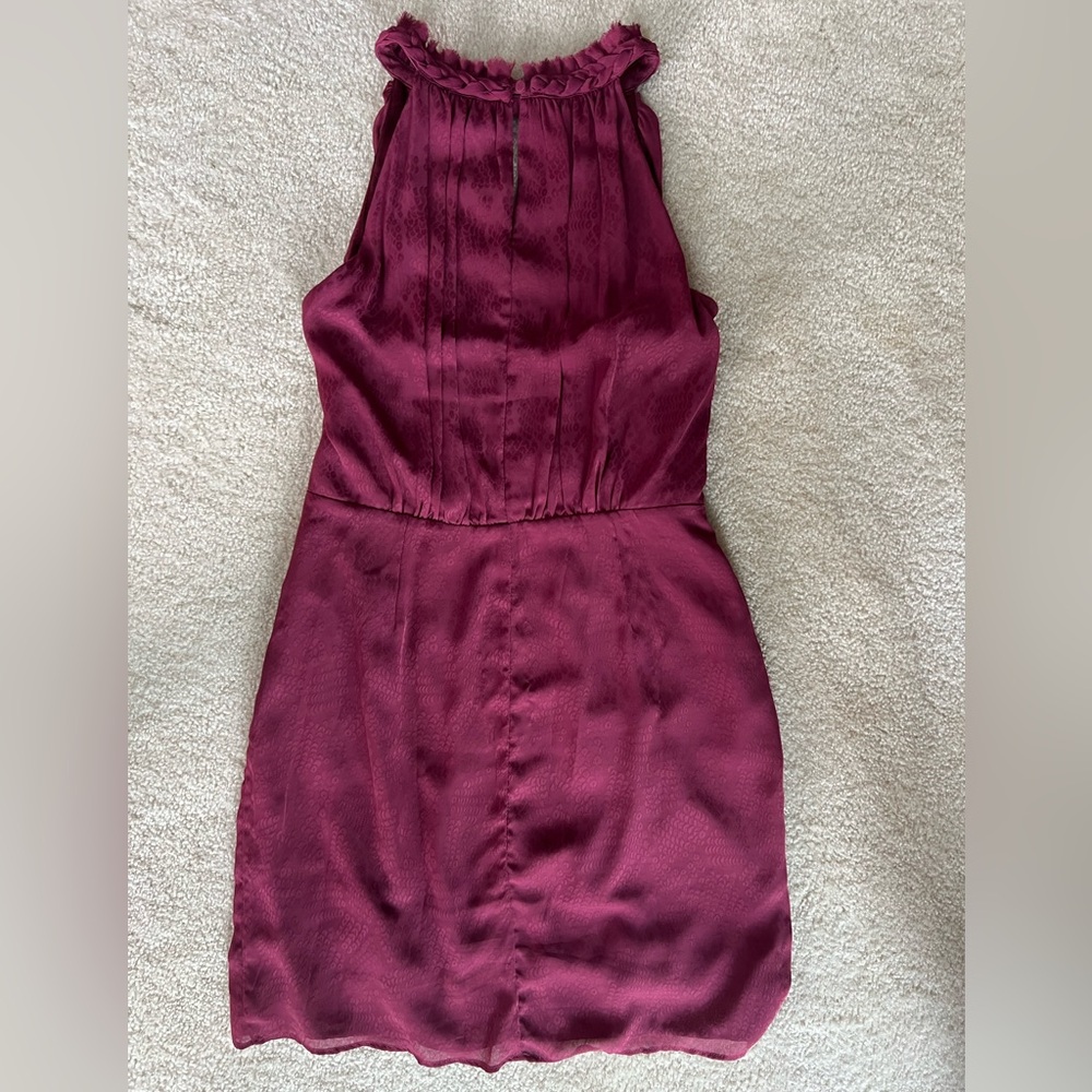 Greylin Red Wine Halter Mini Dress Large - Picture 2 of 7